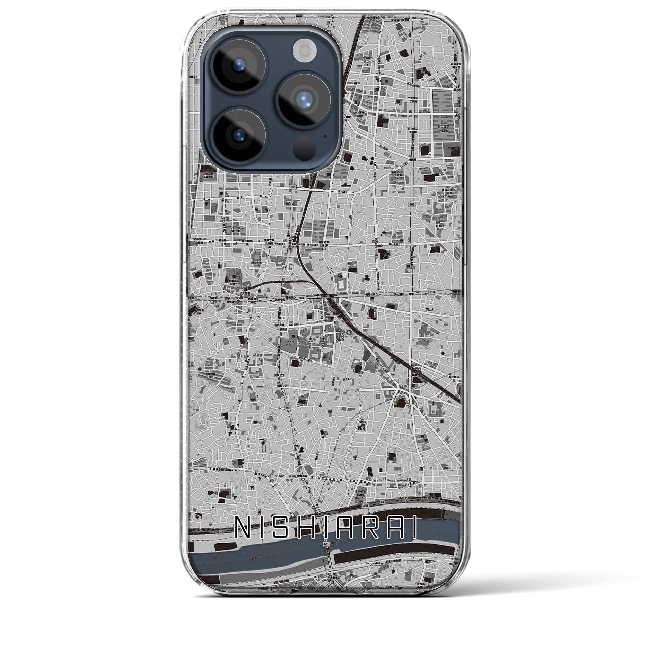【西新井(東京都)】地図柄iPhoneケース(クリアタイプ)