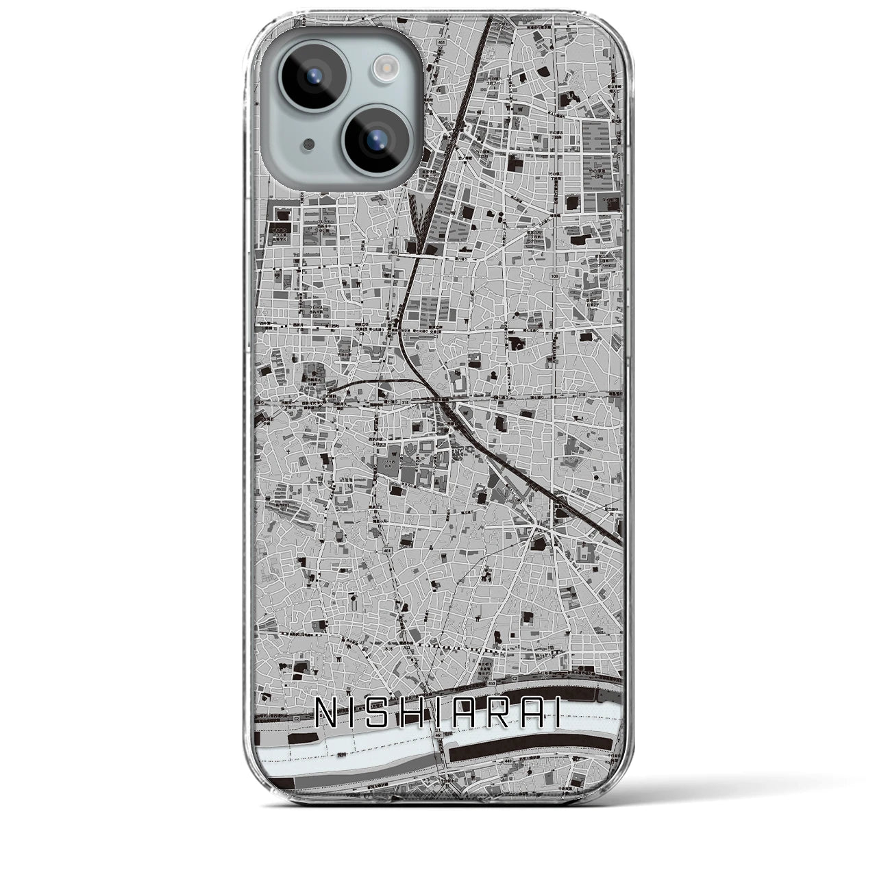 【西新井(東京都)】地図柄iPhoneケース(クリアタイプ)