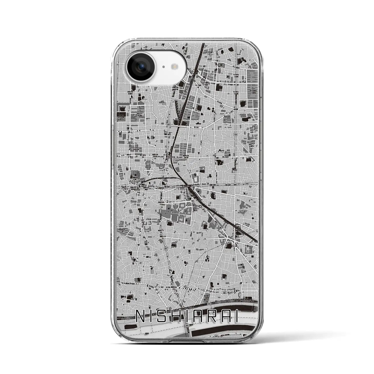 【西新井(東京都)】地図柄iPhoneケース(クリアタイプ)