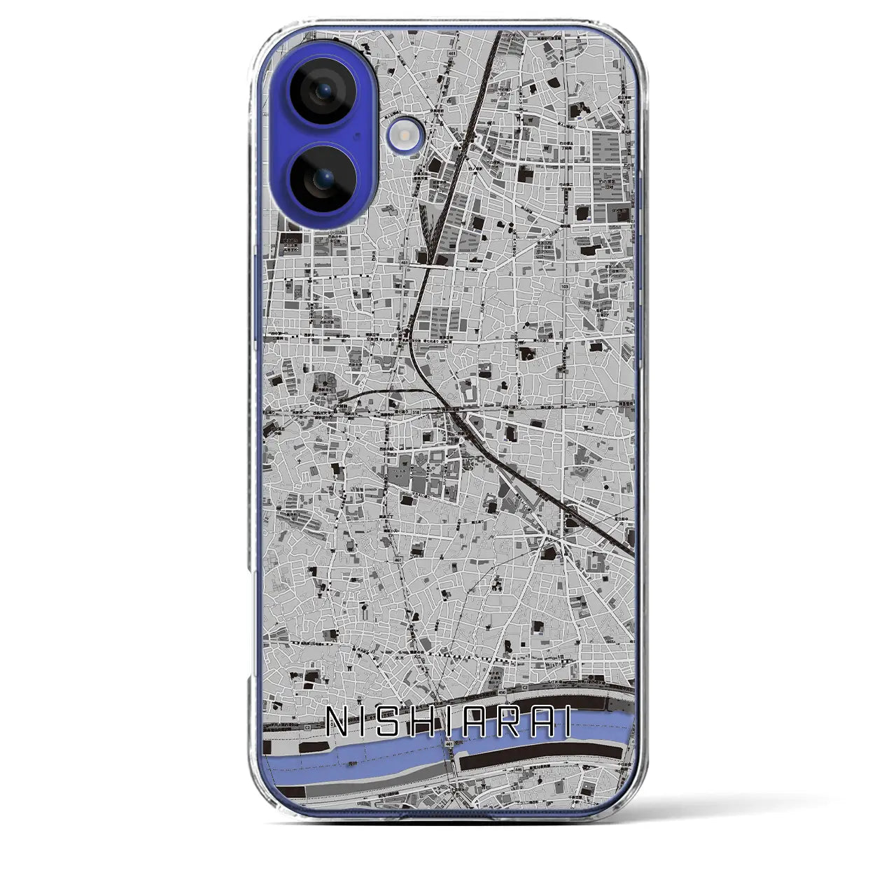 【西新井(東京都)】地図柄iPhoneケース(クリアタイプ)
