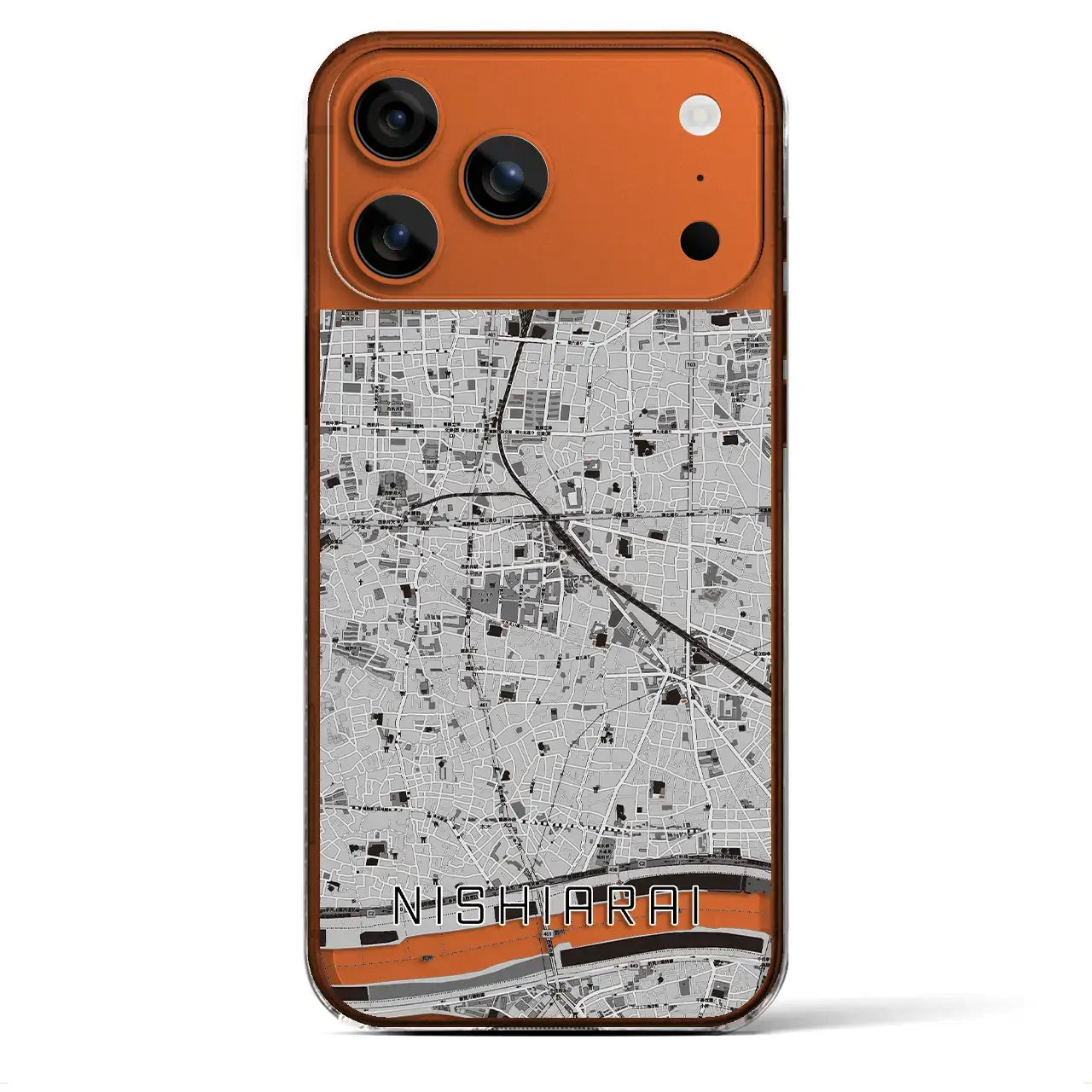 【西新井(東京都)】地図柄iPhoneケース(クリアタイプ)