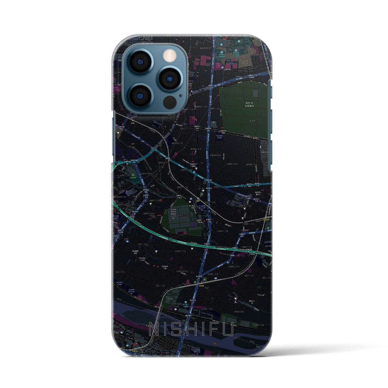 【西府(東京都)】地図柄iPhoneケース(バックカバータイプ)