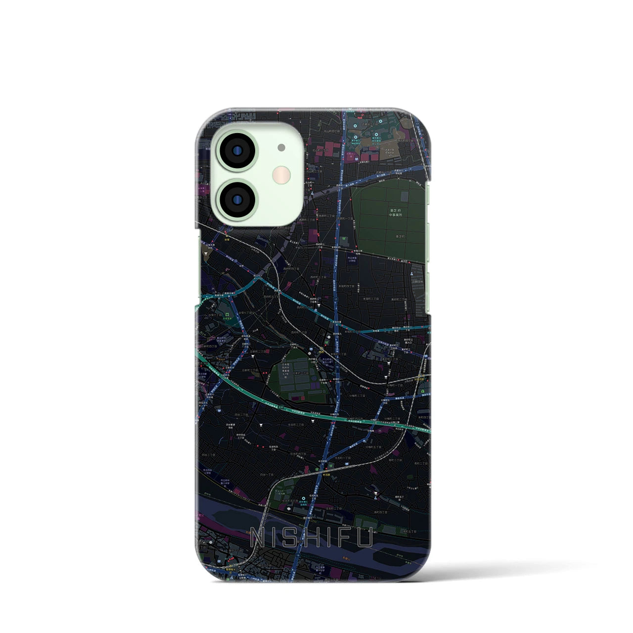 【西府(東京都)】地図柄iPhoneケース(バックカバータイプ)