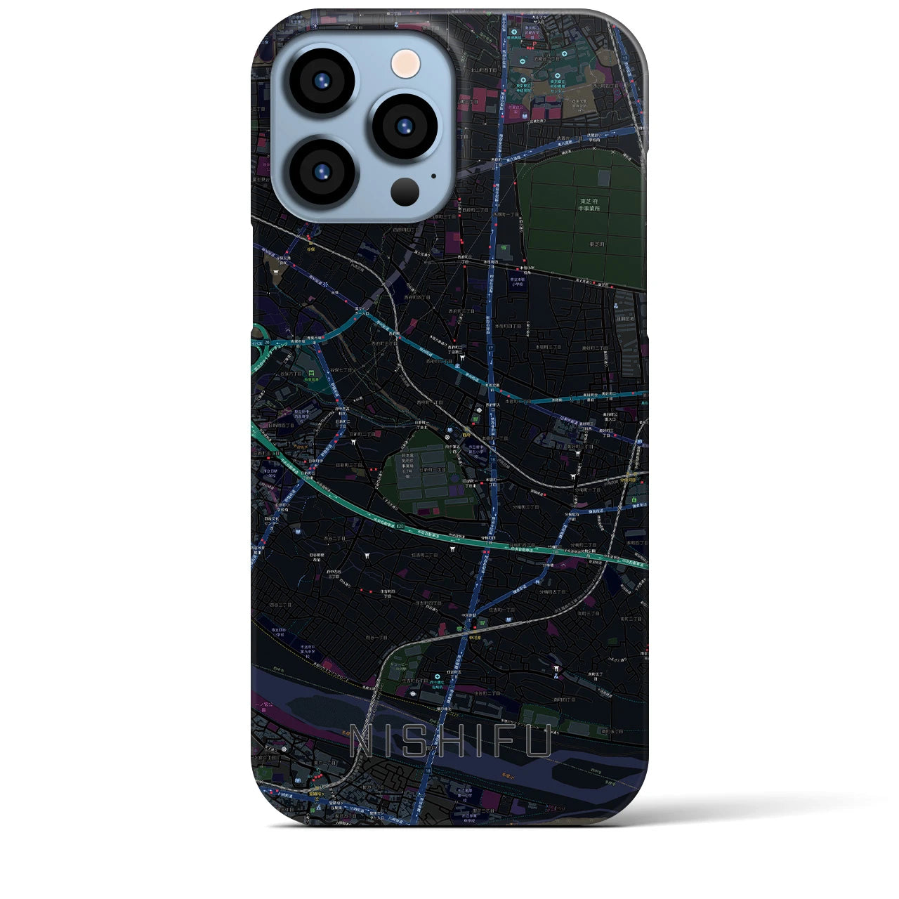 【西府(東京都)】地図柄iPhoneケース(バックカバータイプ)