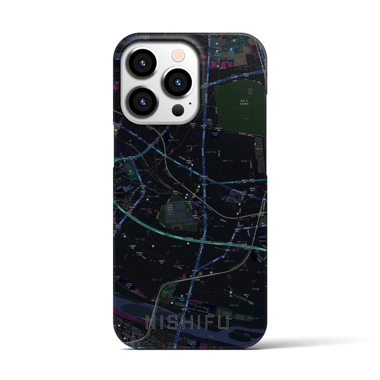 【西府(東京都)】地図柄iPhoneケース(バックカバータイプ)