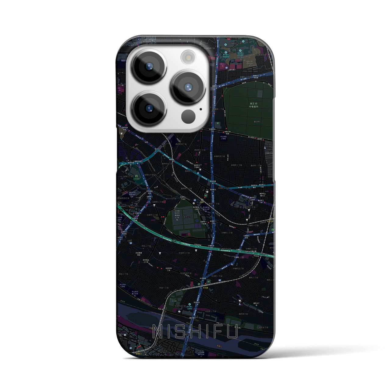 【西府(東京都)】地図柄iPhoneケース(バックカバータイプ)