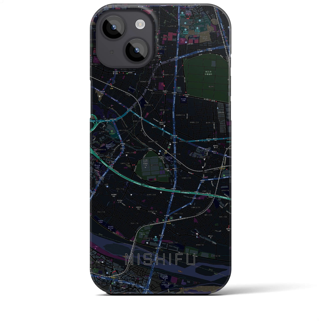 【西府(東京都)】地図柄iPhoneケース(バックカバータイプ)