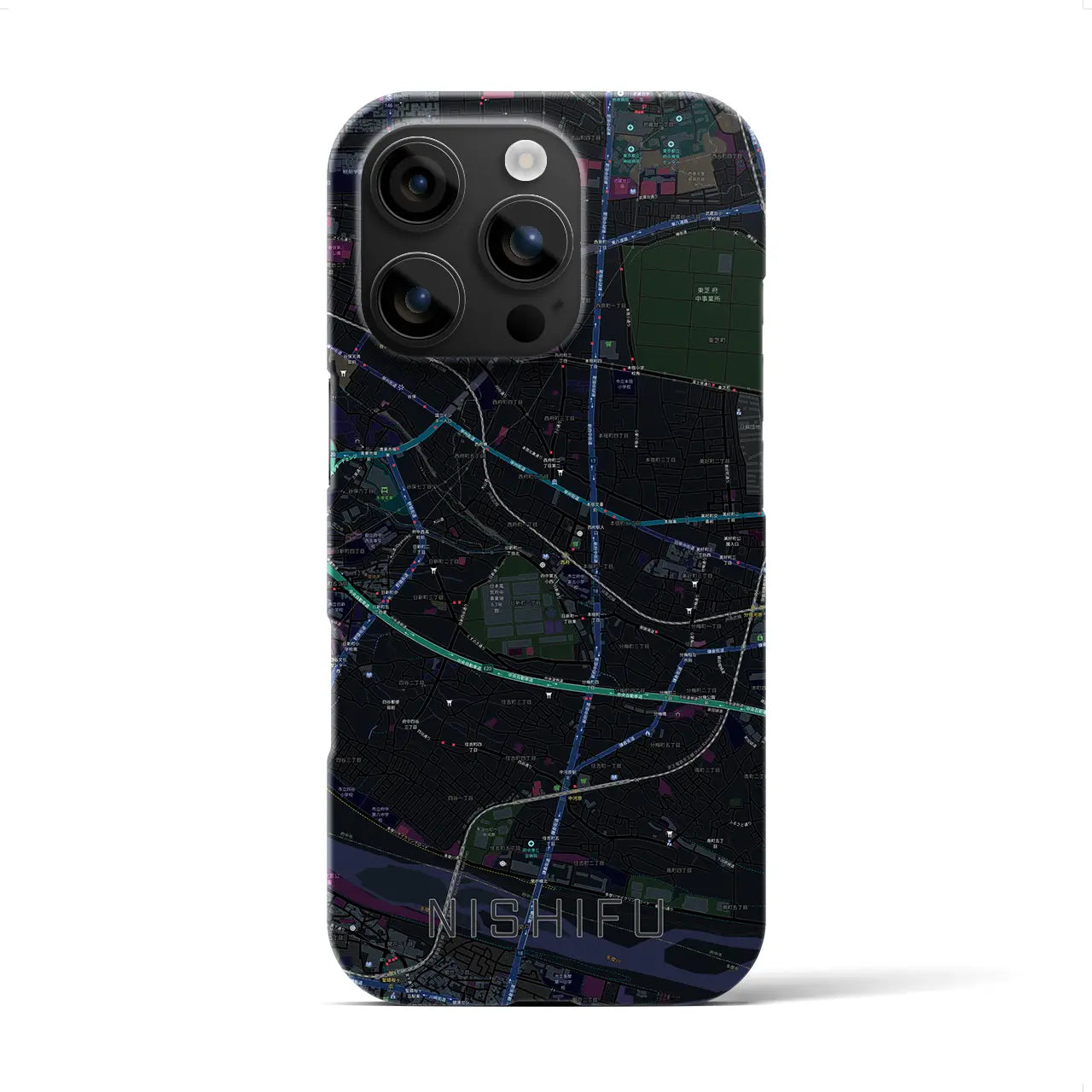 【西府(東京都)】地図柄iPhoneケース(バックカバータイプ)