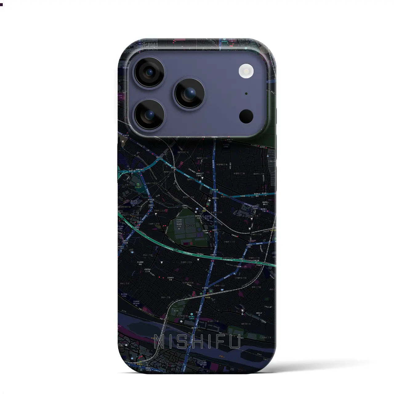 【西府(東京都)】地図柄iPhoneケース(バックカバータイプ)