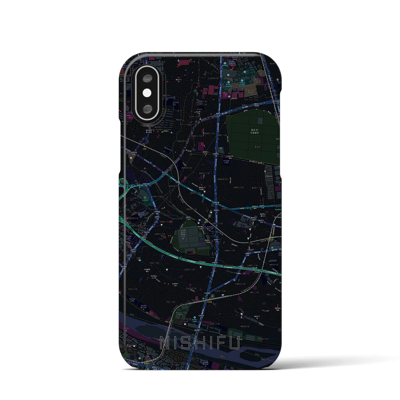 【西府(東京都)】地図柄iPhoneケース(バックカバータイプ)