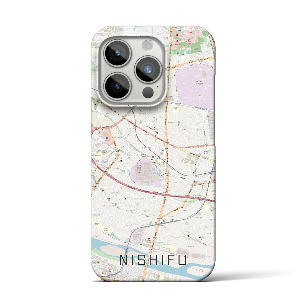 【西府(東京都)】地図柄iPhoneケース(バックカバータイプ)