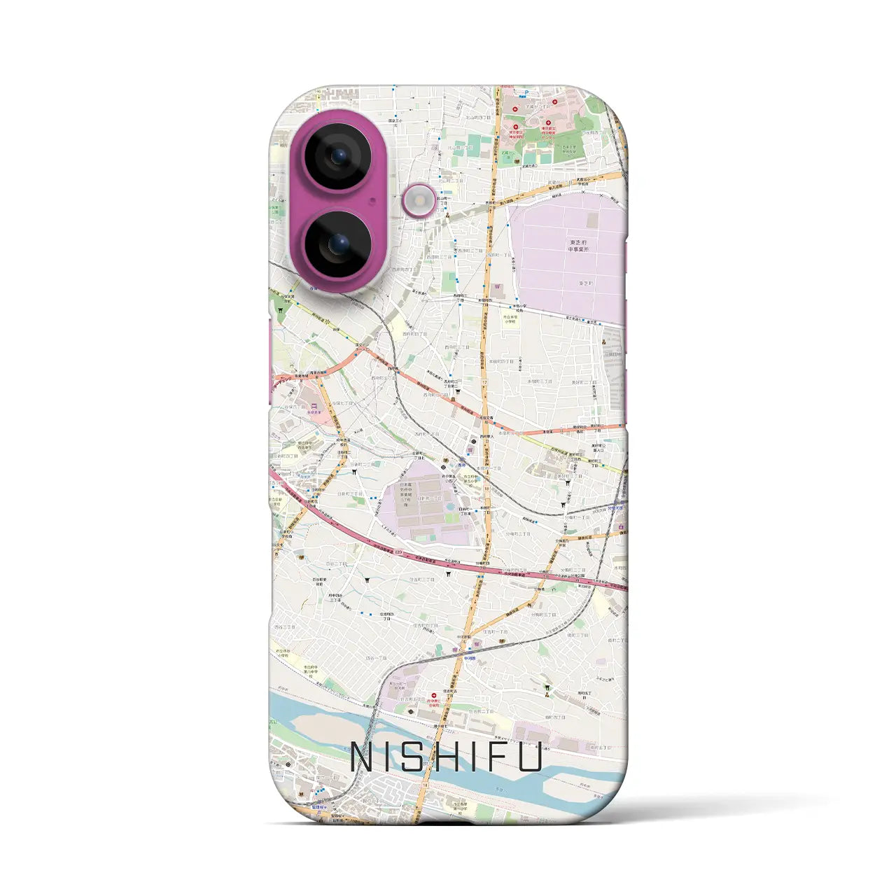 【西府(東京都)】地図柄iPhoneケース(バックカバータイプ)