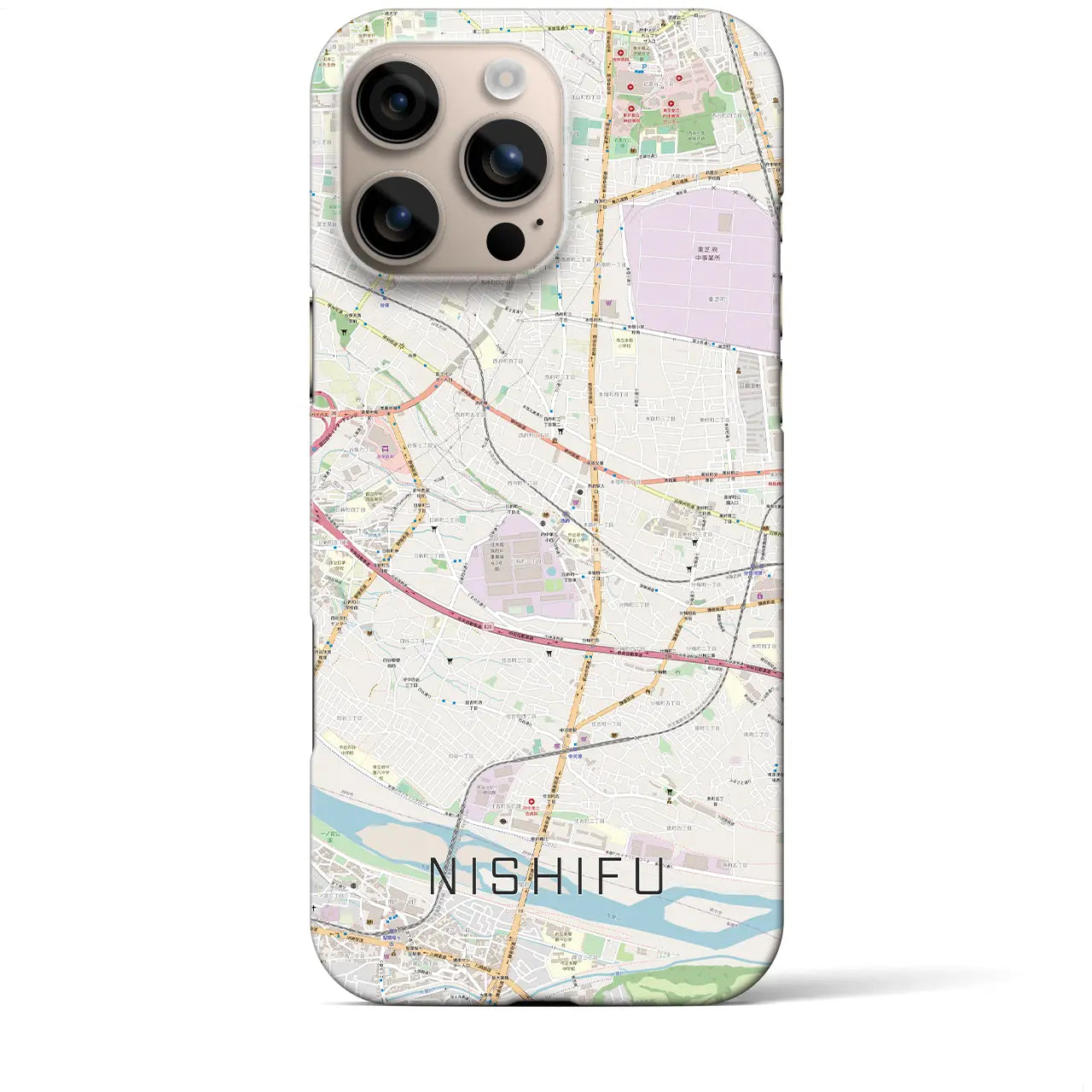【西府(東京都)】地図柄iPhoneケース(バックカバータイプ)