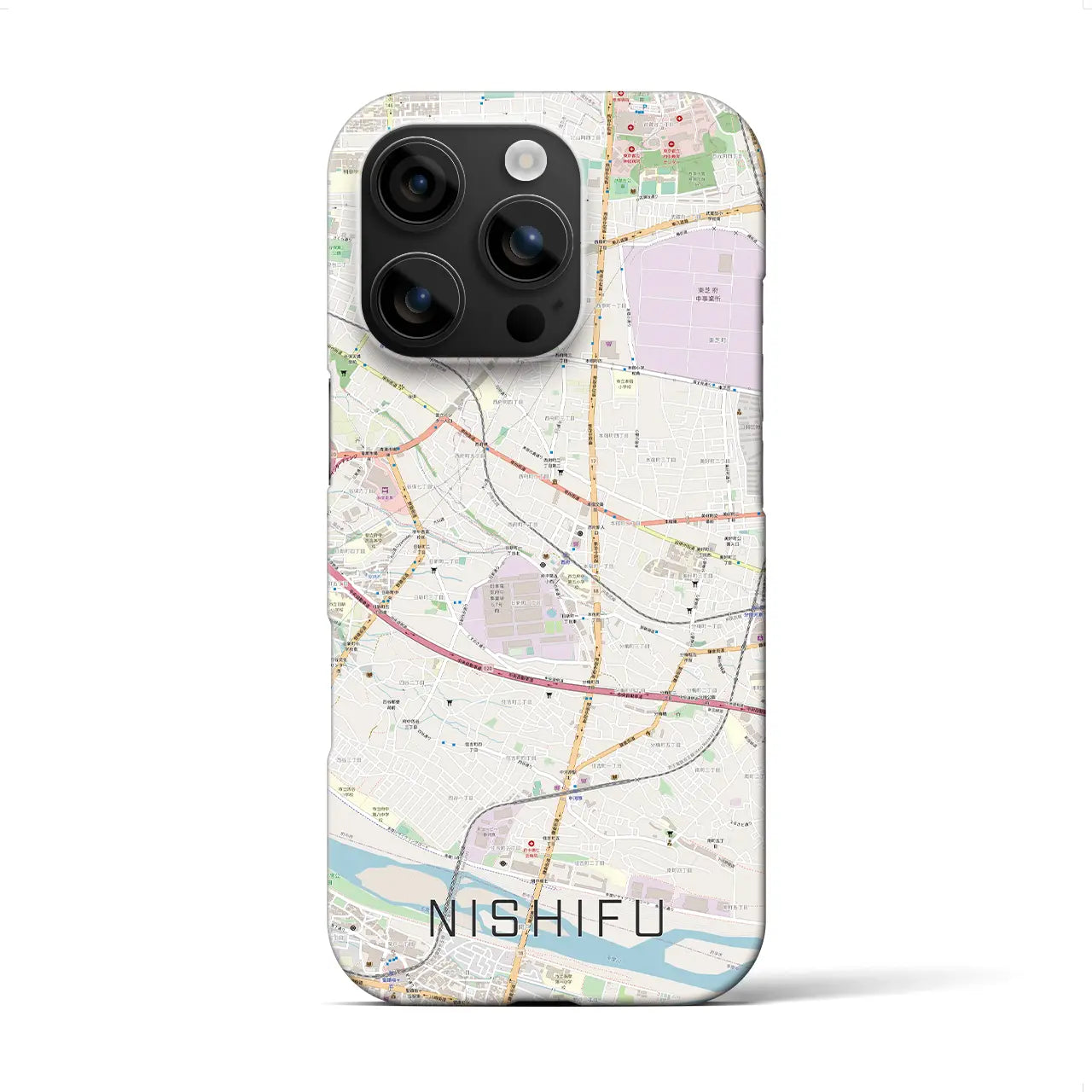 【西府(東京都)】地図柄iPhoneケース(バックカバータイプ)
