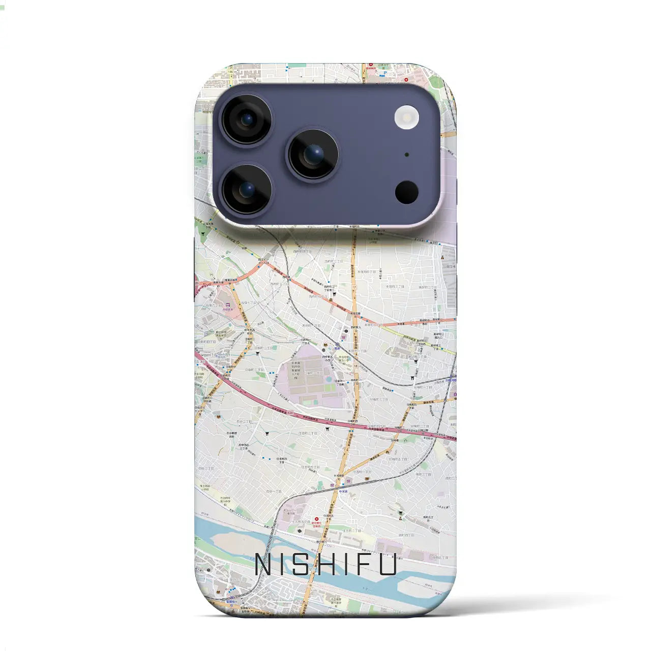 【西府(東京都)】地図柄iPhoneケース(バックカバータイプ)