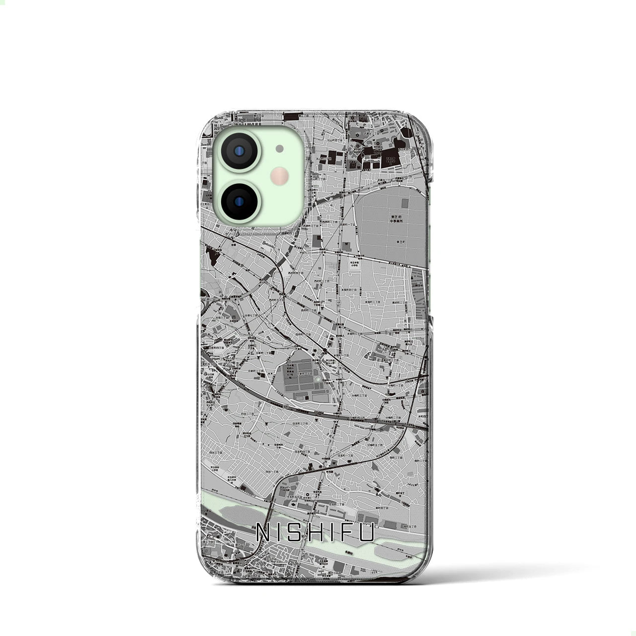 【西府(東京都)】地図柄iPhoneケース(クリアタイプ)