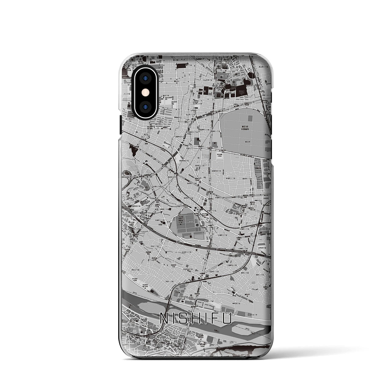 【西府(東京都)】地図柄iPhoneケース(クリアタイプ)