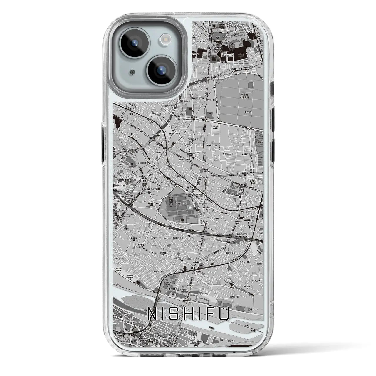 【西府(東京都)】地図柄iPhoneケース(MagSafeタイプ)