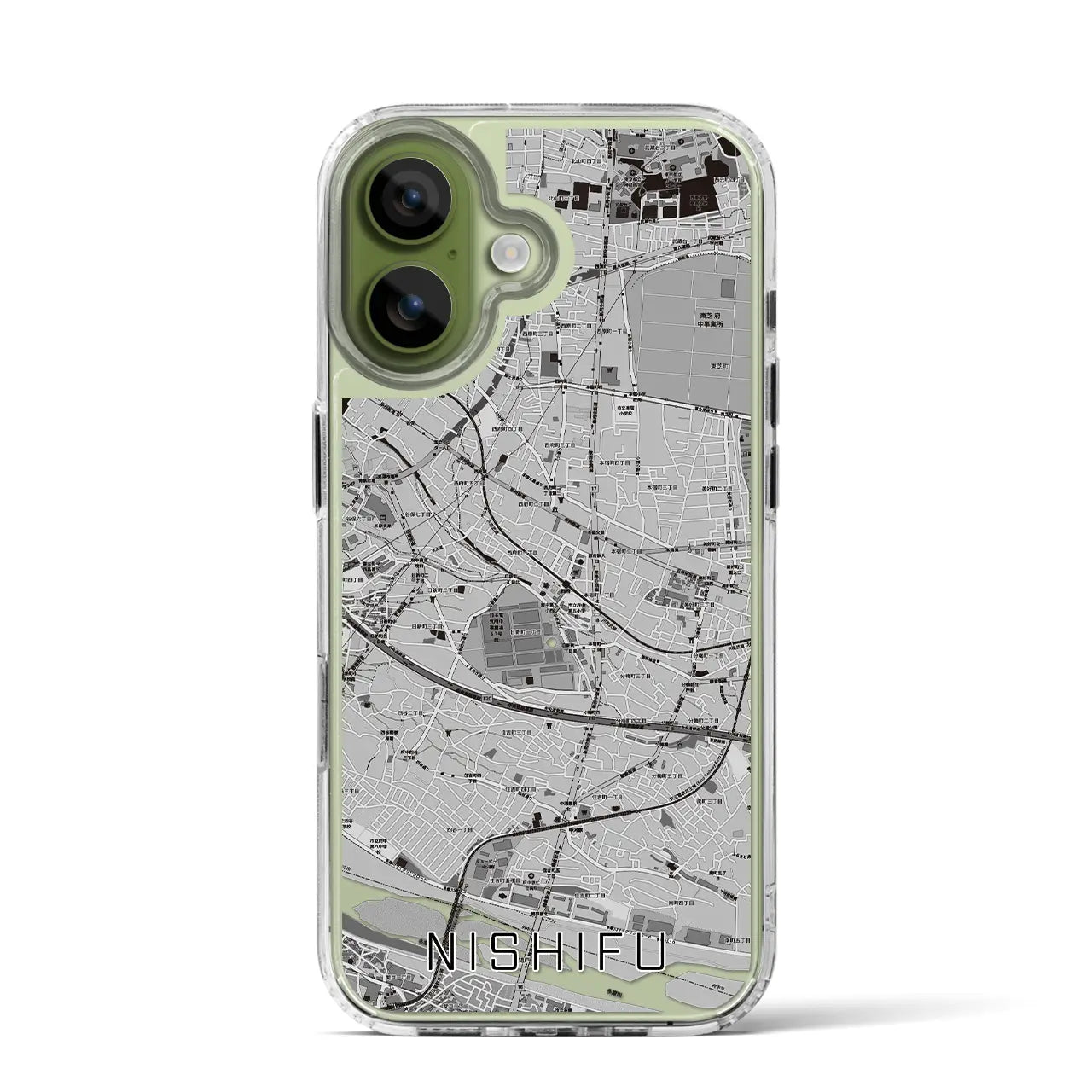 【西府(東京都)】地図柄iPhoneケース(MagSafeタイプ)