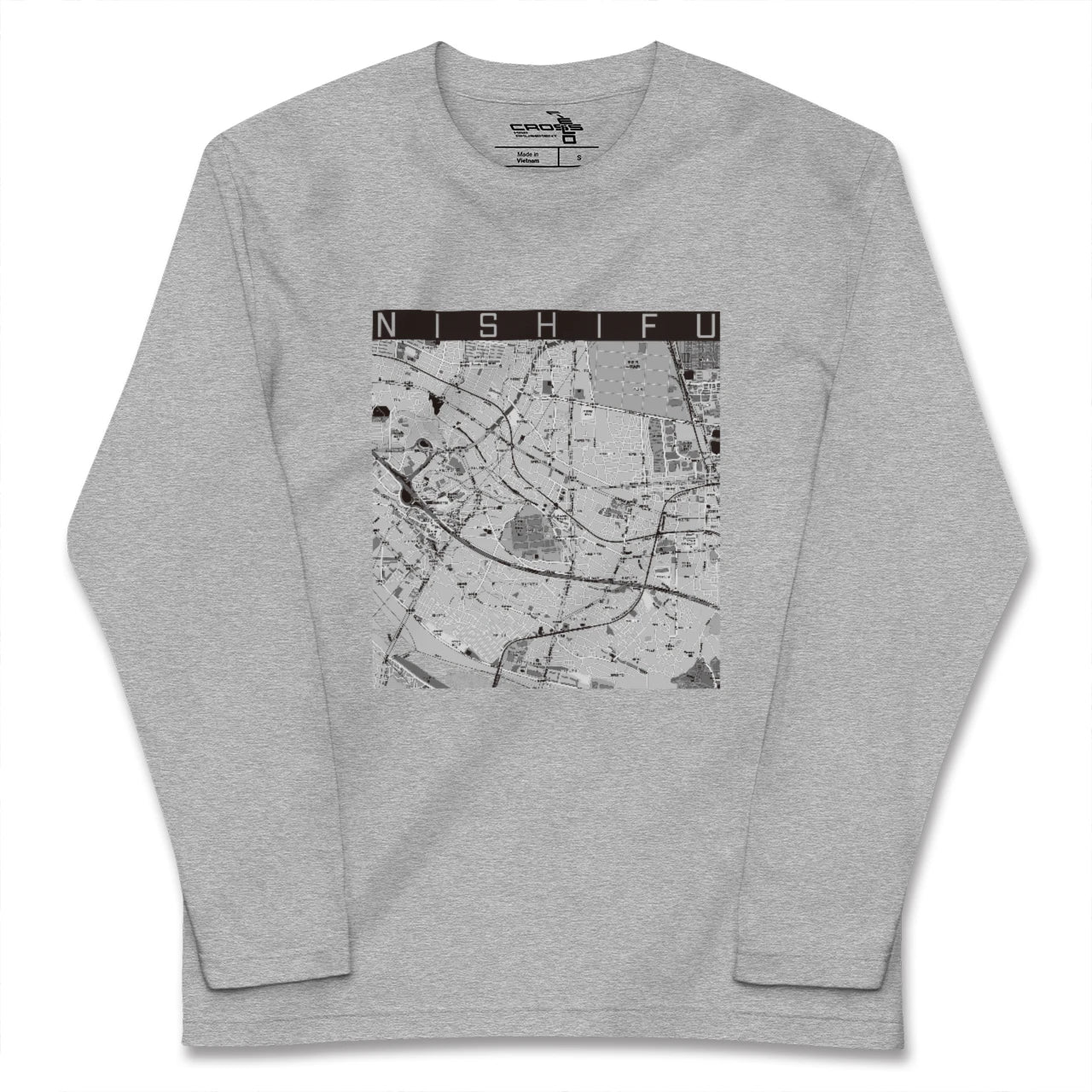 【西府(東京都)】地図柄ロングスリーブTシャツ