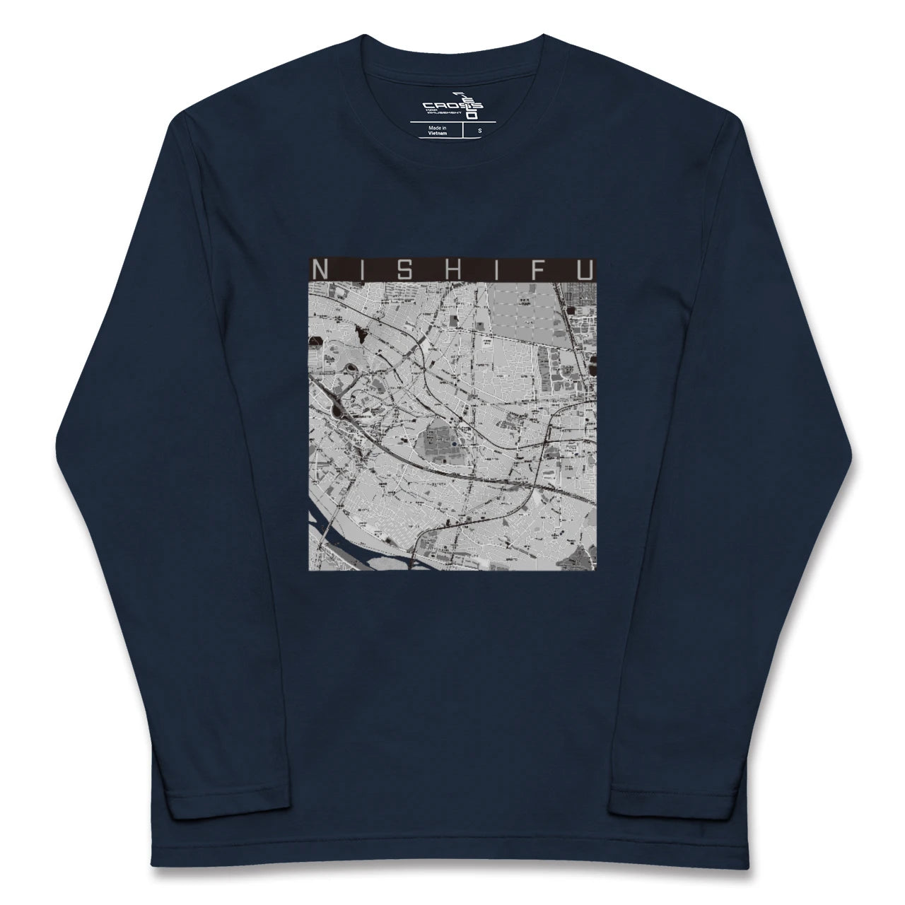 【西府(東京都)】地図柄ロングスリーブTシャツ