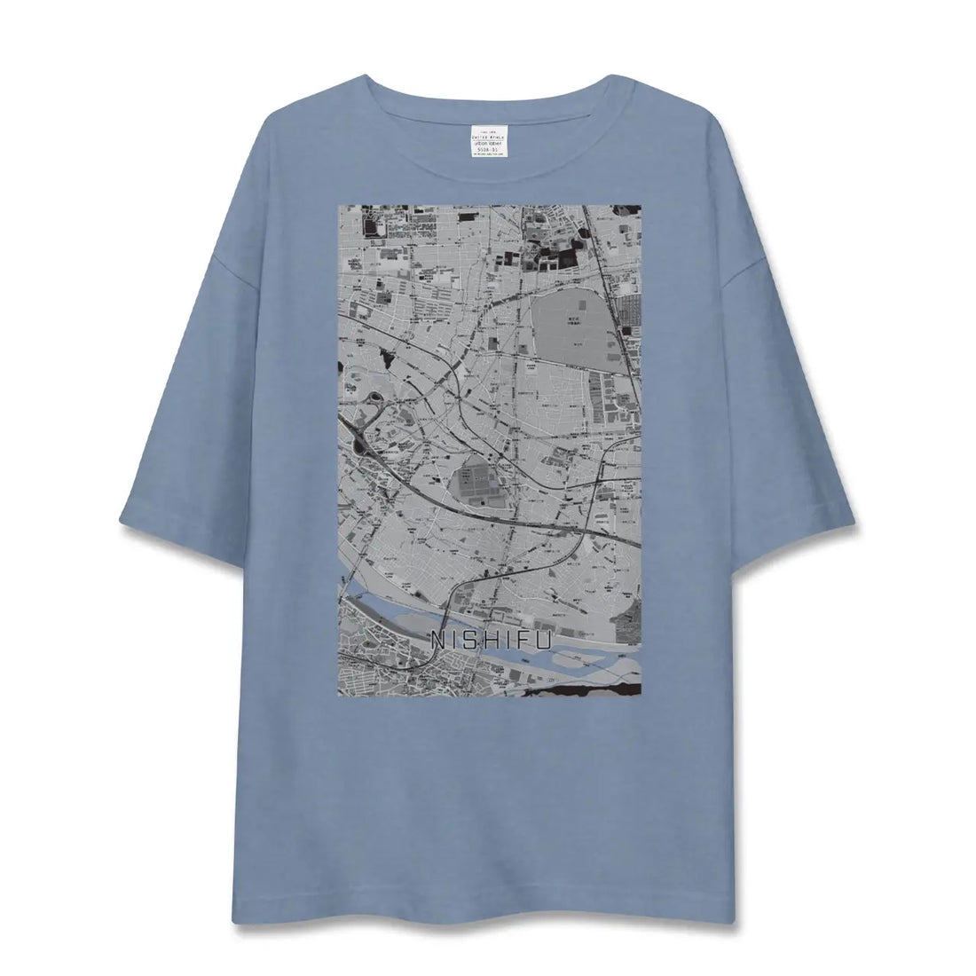 【西府(東京都)】地図柄ビッグシルエットTシャツ