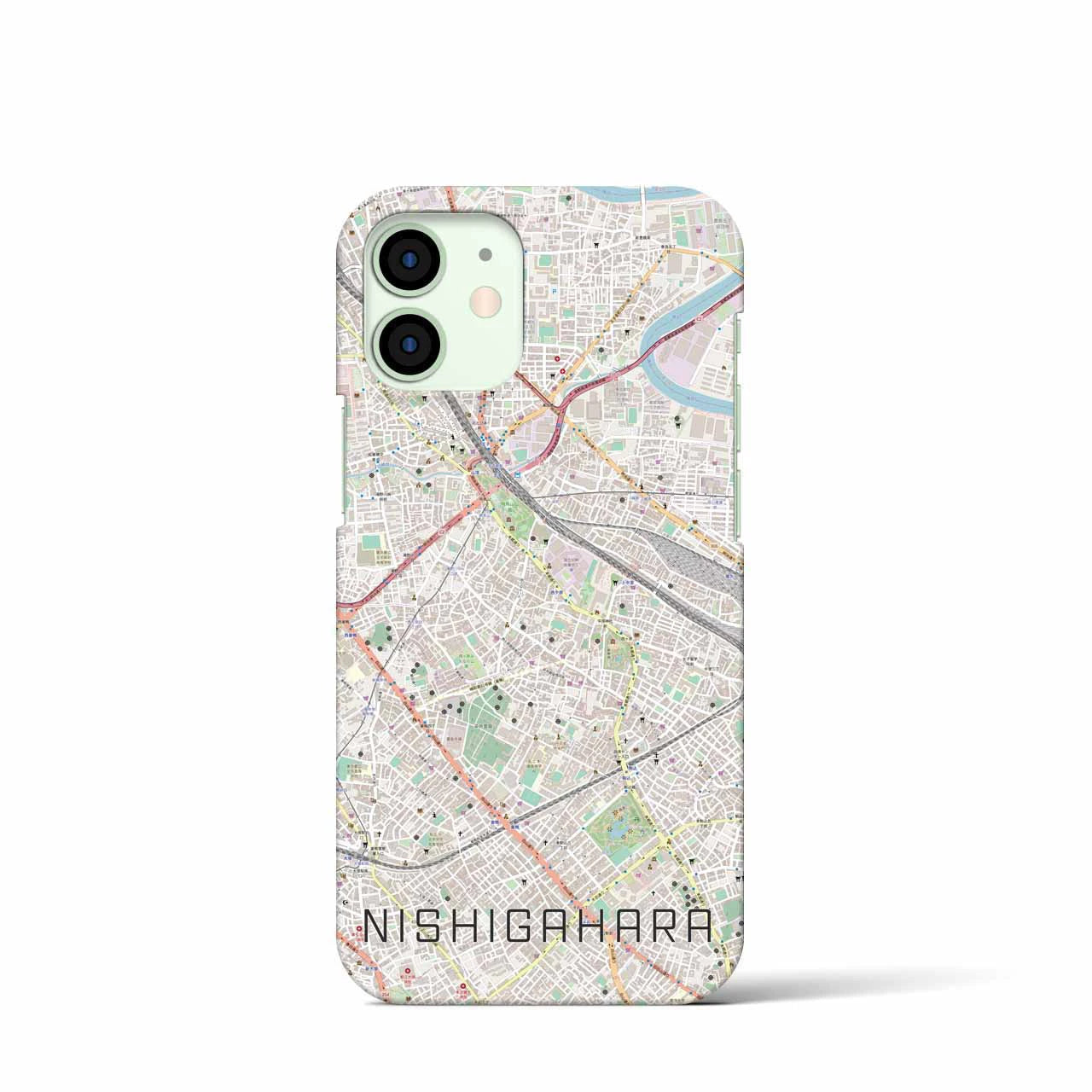 【西ケ原(東京都)】地図柄iPhoneケース(バックカバータイプ)