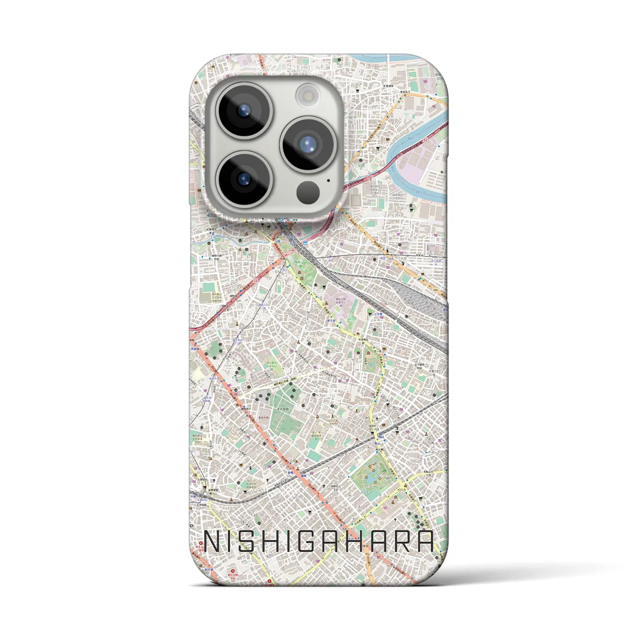 【西ケ原(東京都)】地図柄iPhoneケース(バックカバータイプ)