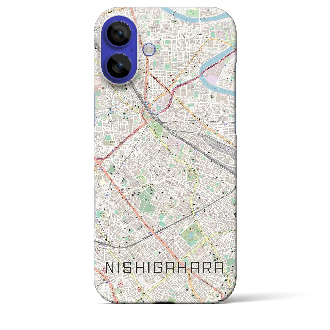 【西ケ原(東京都)】地図柄iPhoneケース(バックカバータイプ)ナチュラル・iPhone 16 Pro Max 用