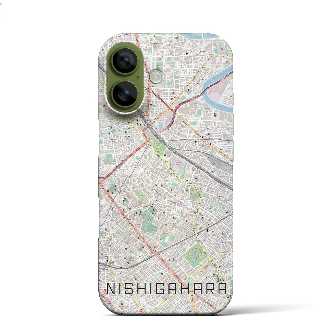 【西ケ原(東京都)】地図柄iPhoneケース(バックカバータイプ)ナチュラル・iPhone 17 Pro Max 用