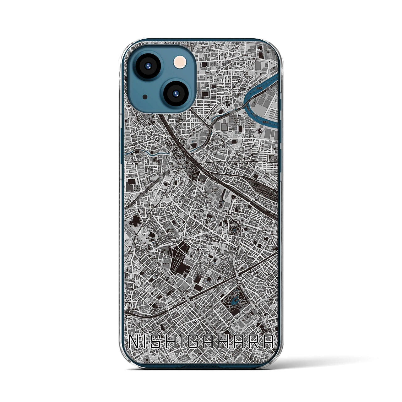 【西ケ原(東京都)】地図柄iPhoneケース(クリアタイプ)