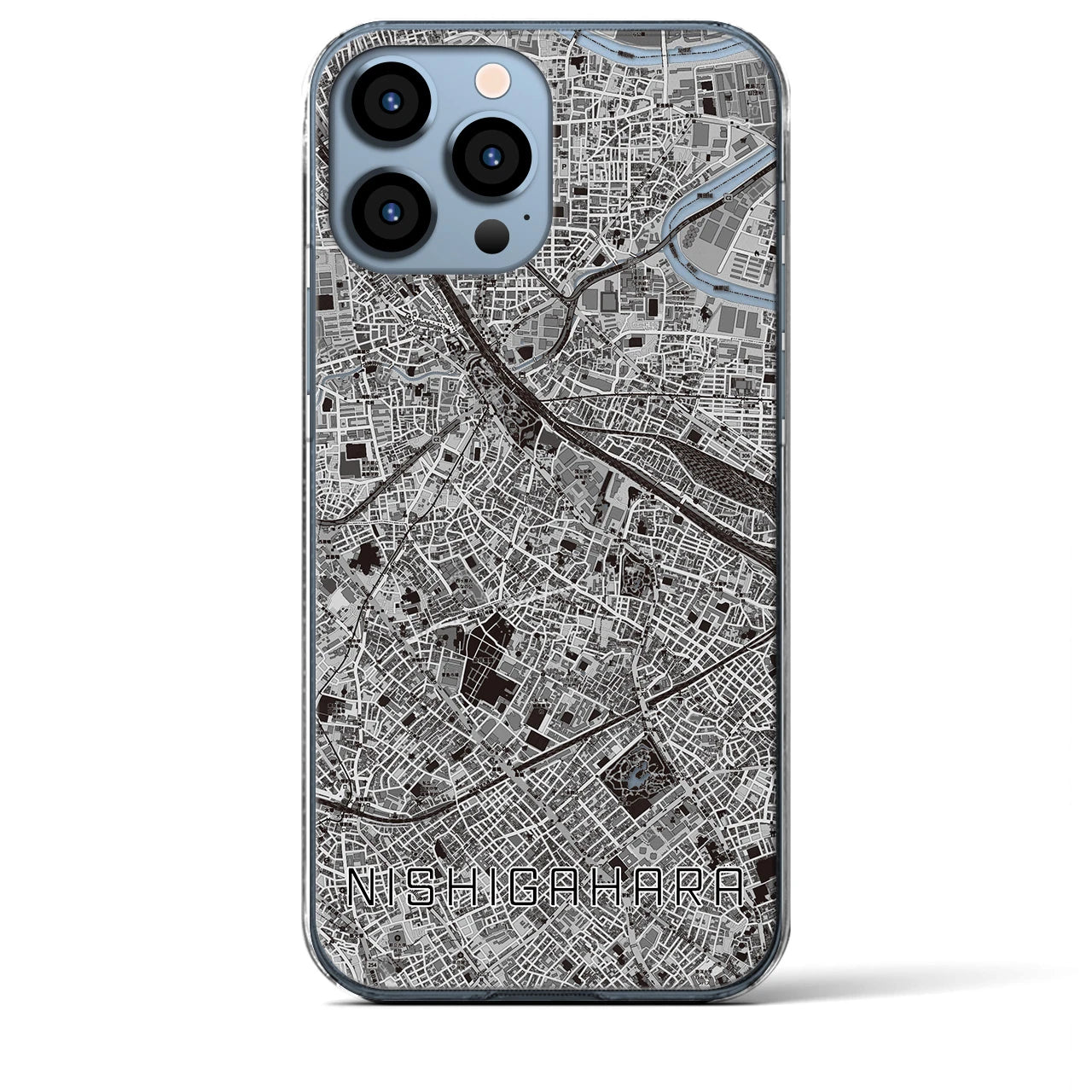 【西ケ原(東京都)】地図柄iPhoneケース(クリアタイプ)