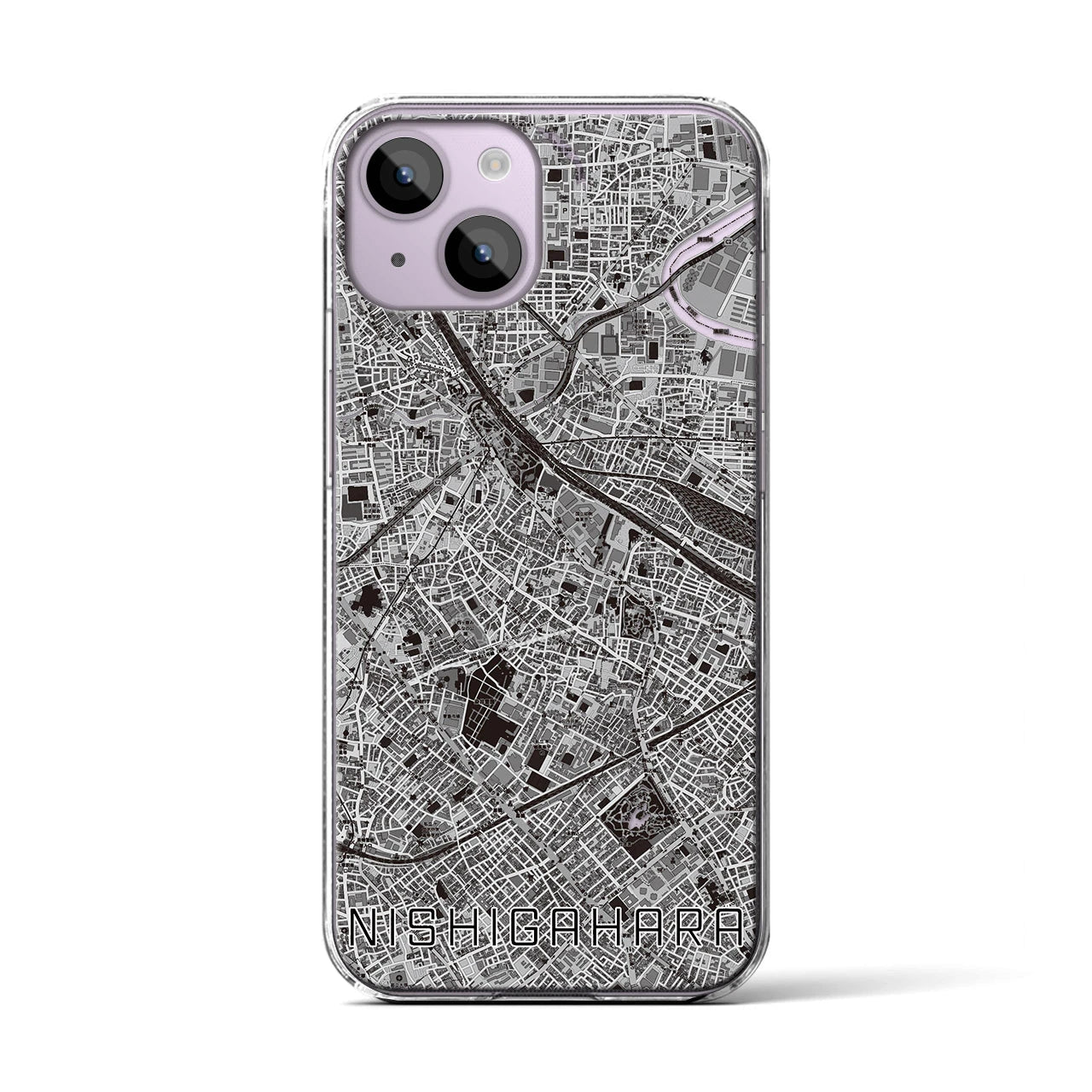 【西ケ原(東京都)】地図柄iPhoneケース(クリアタイプ)