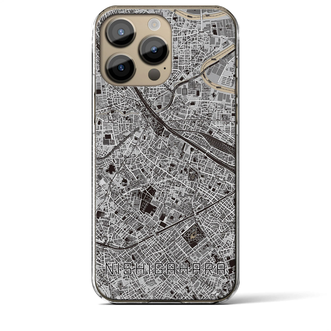 【西ケ原(東京都)】地図柄iPhoneケース(クリアタイプ)