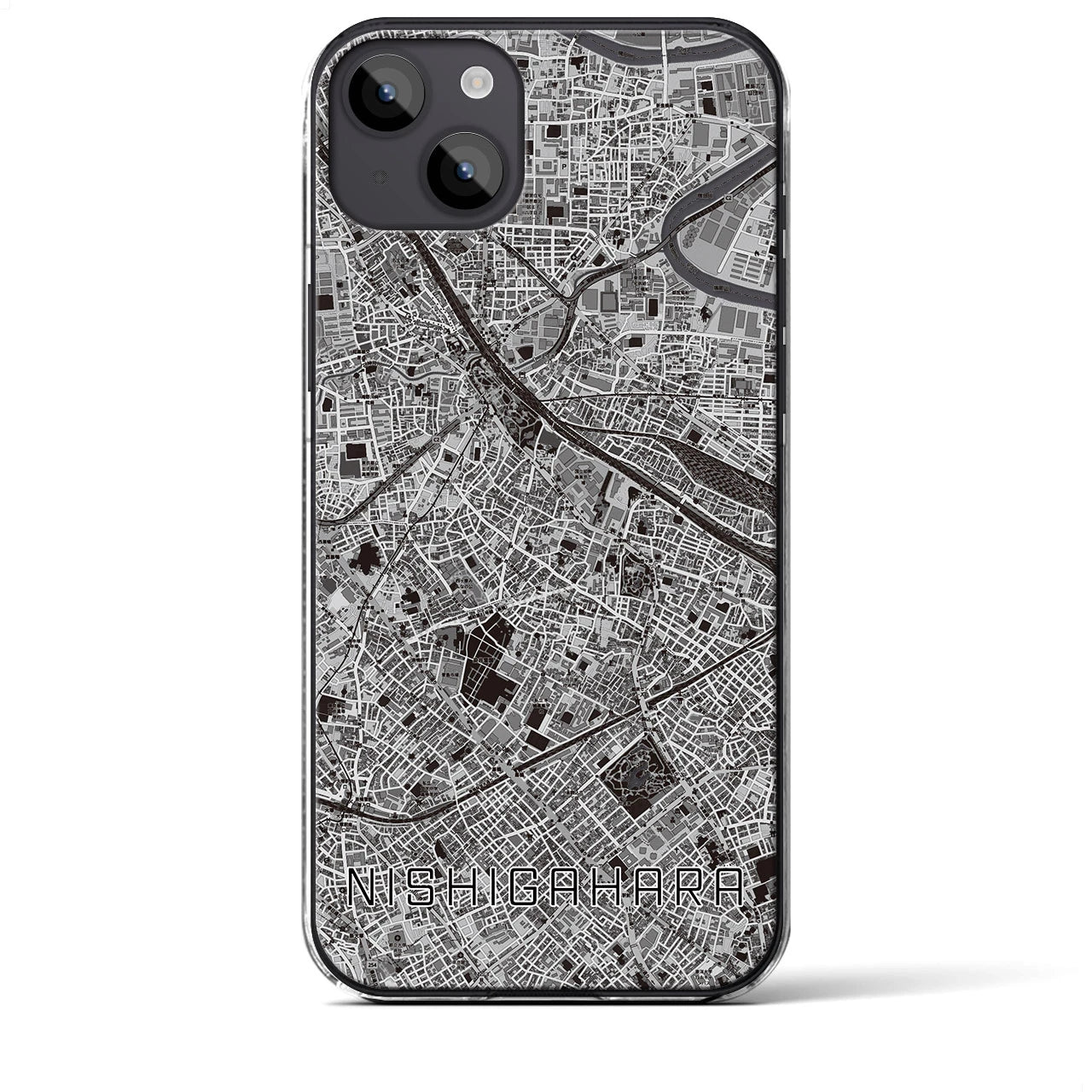 【西ケ原(東京都)】地図柄iPhoneケース(クリアタイプ)