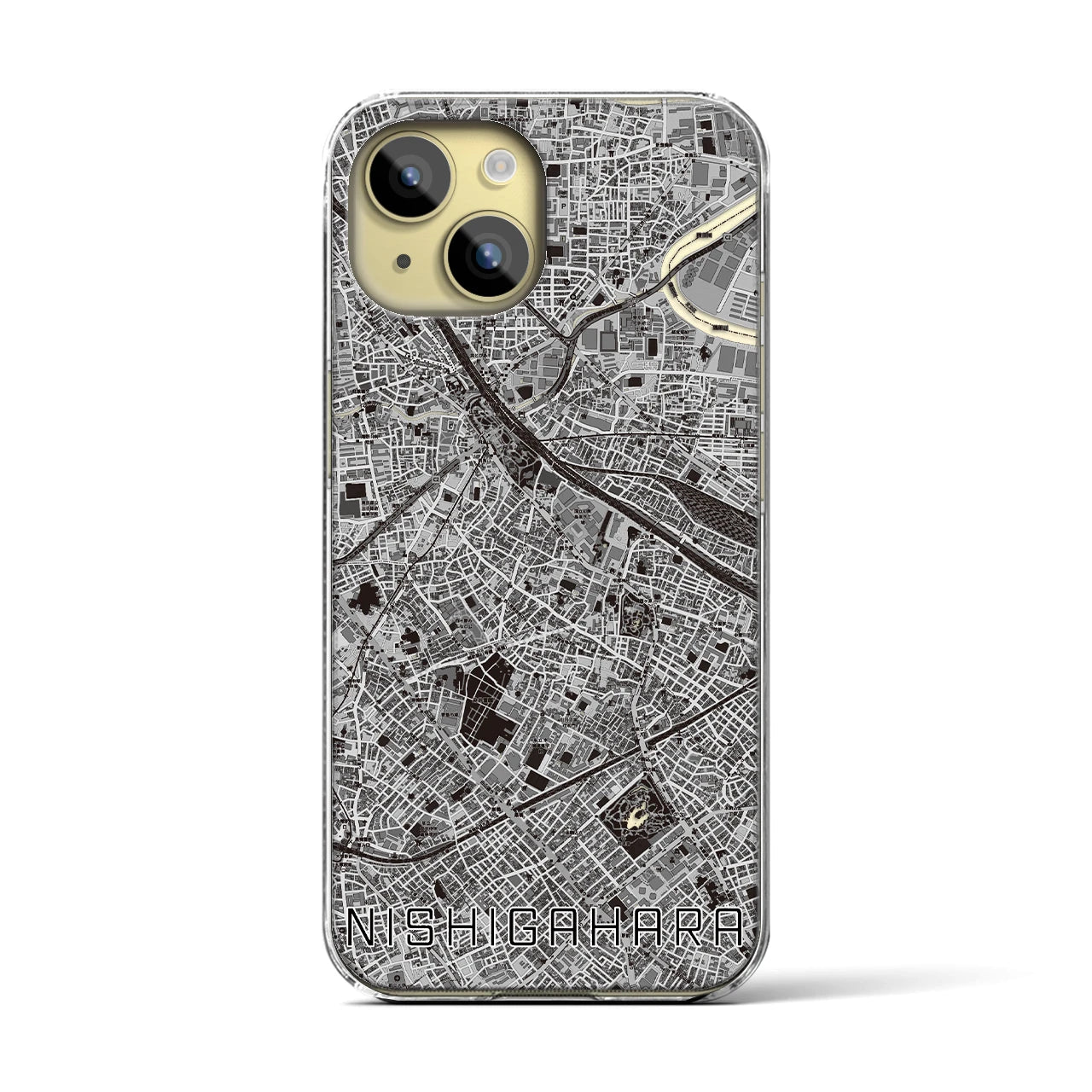 【西ケ原(東京都)】地図柄iPhoneケース(クリアタイプ)