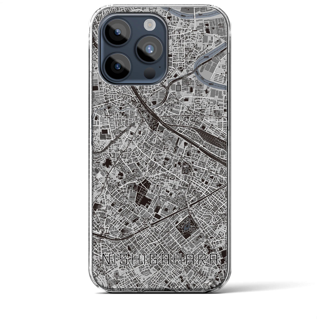 【西ケ原(東京都)】地図柄iPhoneケース(クリアタイプ)