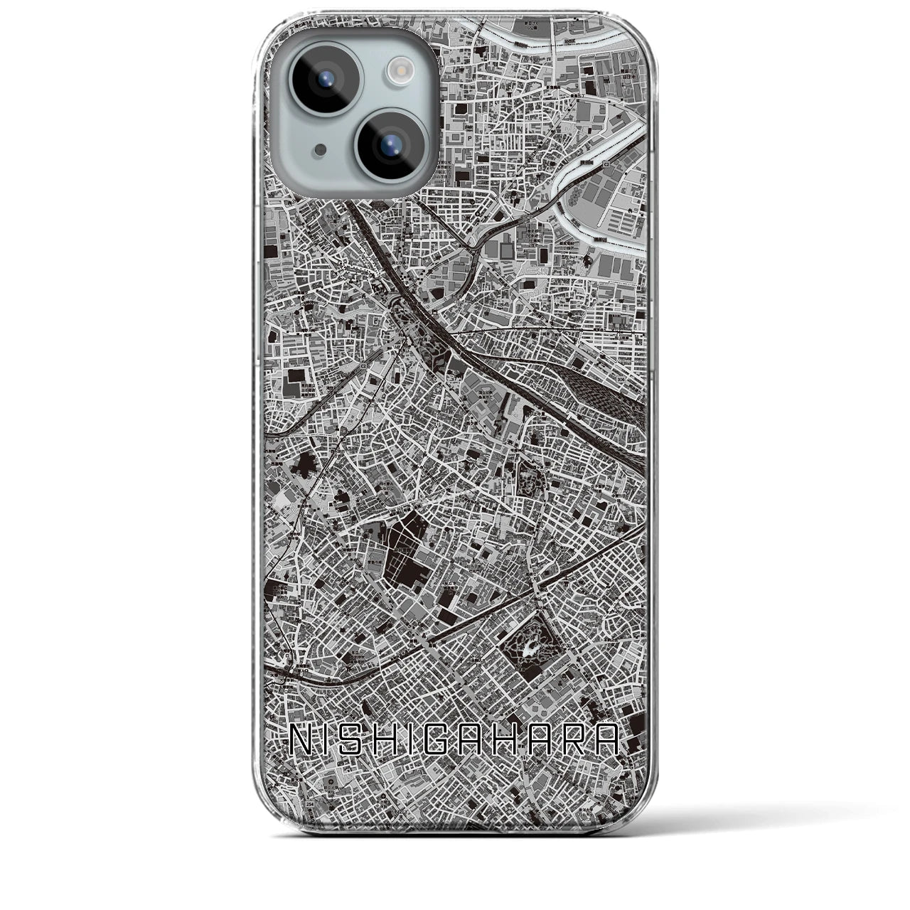 【西ケ原(東京都)】地図柄iPhoneケース(クリアタイプ)
