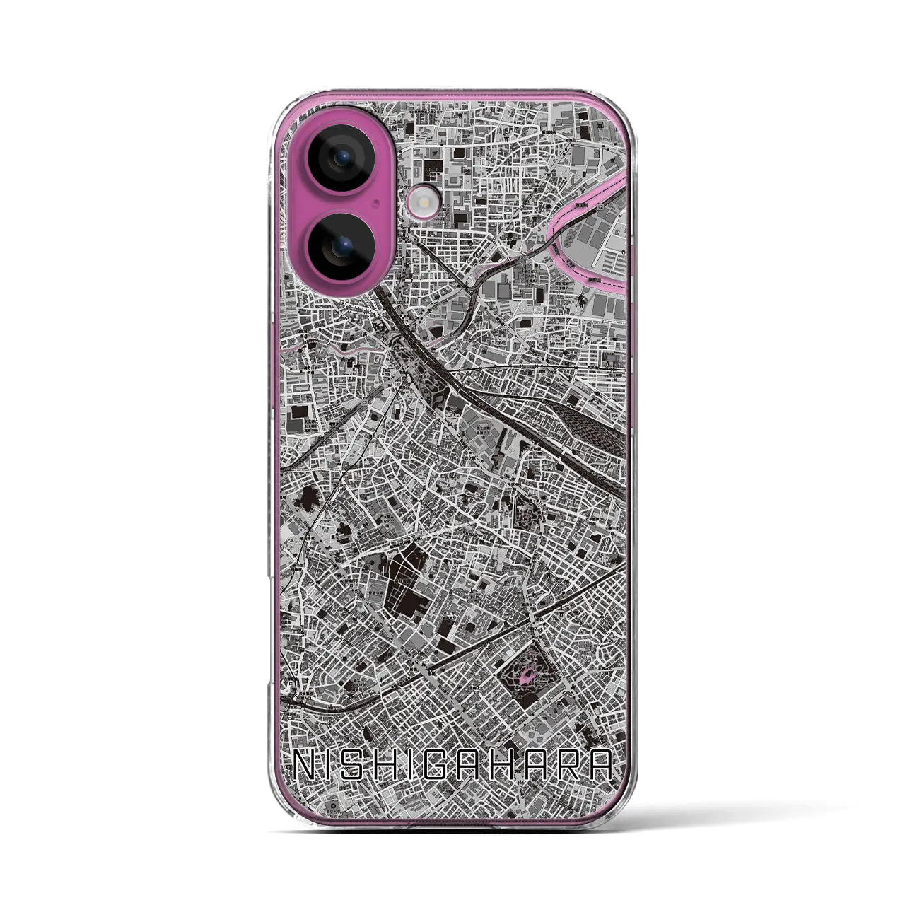 【西ケ原(東京都)】地図柄iPhoneケース(クリアタイプ)