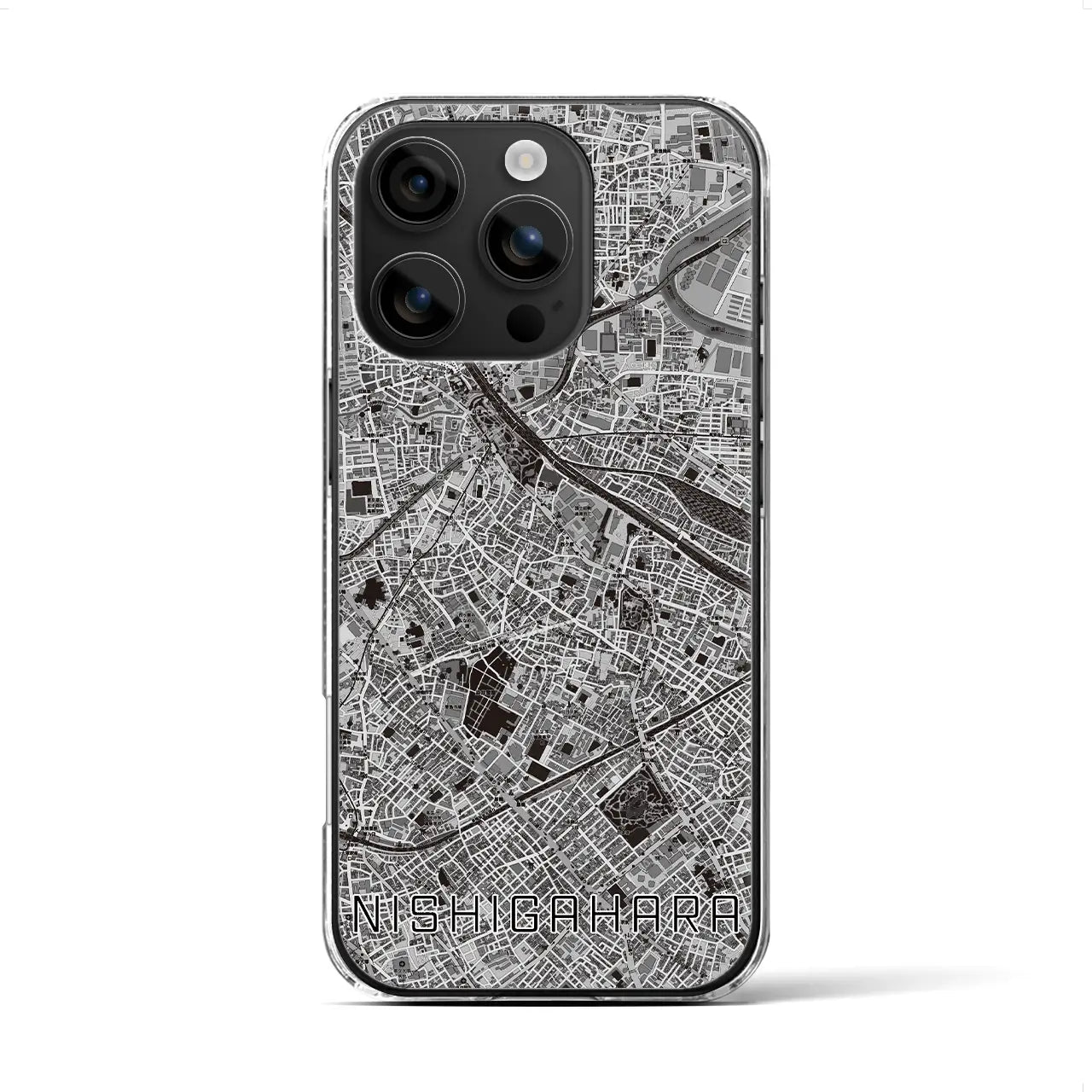 【西ケ原(東京都)】地図柄iPhoneケース(クリアタイプ)