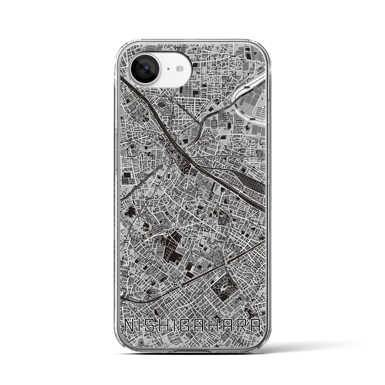 【西ケ原(東京都)】地図柄iPhoneケース(クリアタイプ)