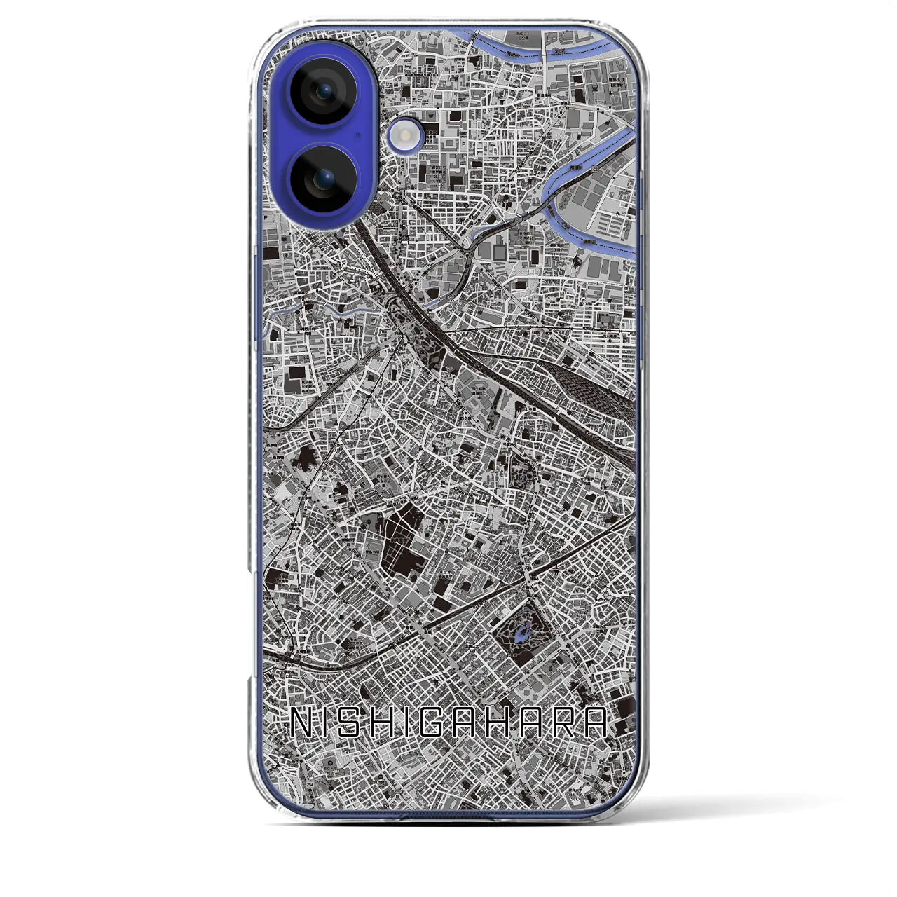 【西ケ原(東京都)】地図柄iPhoneケース(クリアタイプ)