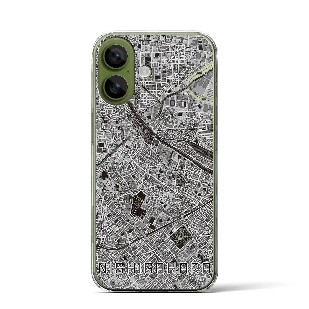 【西ケ原(東京都)】地図柄iPhoneケース(クリアタイプ)