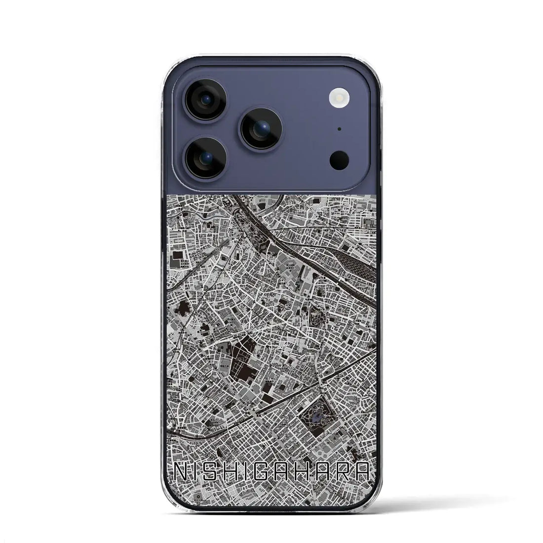 【西ケ原(東京都)】地図柄iPhoneケース(クリアタイプ)