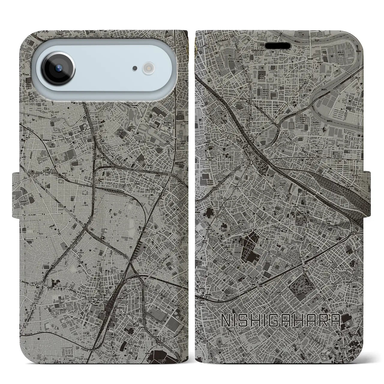 【西ケ原(東京都)】地図柄iPhoneケース(手帳タイプ)