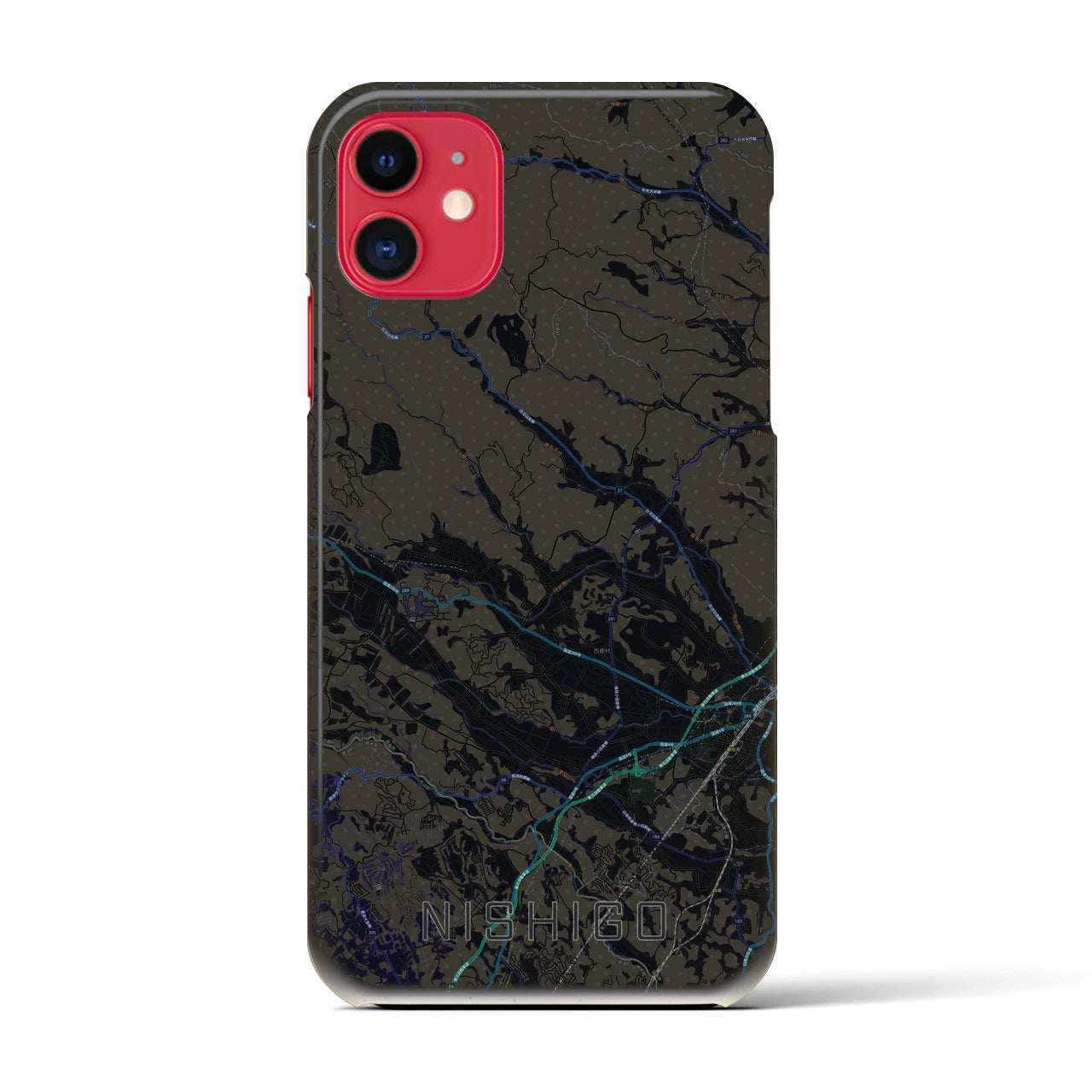 【西郷(福島県)】地図柄iPhoneケース(バックカバータイプ)