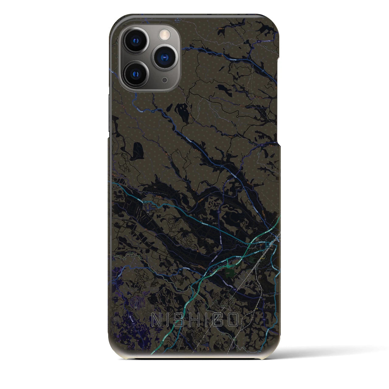 【西郷(福島県)】地図柄iPhoneケース(バックカバータイプ)