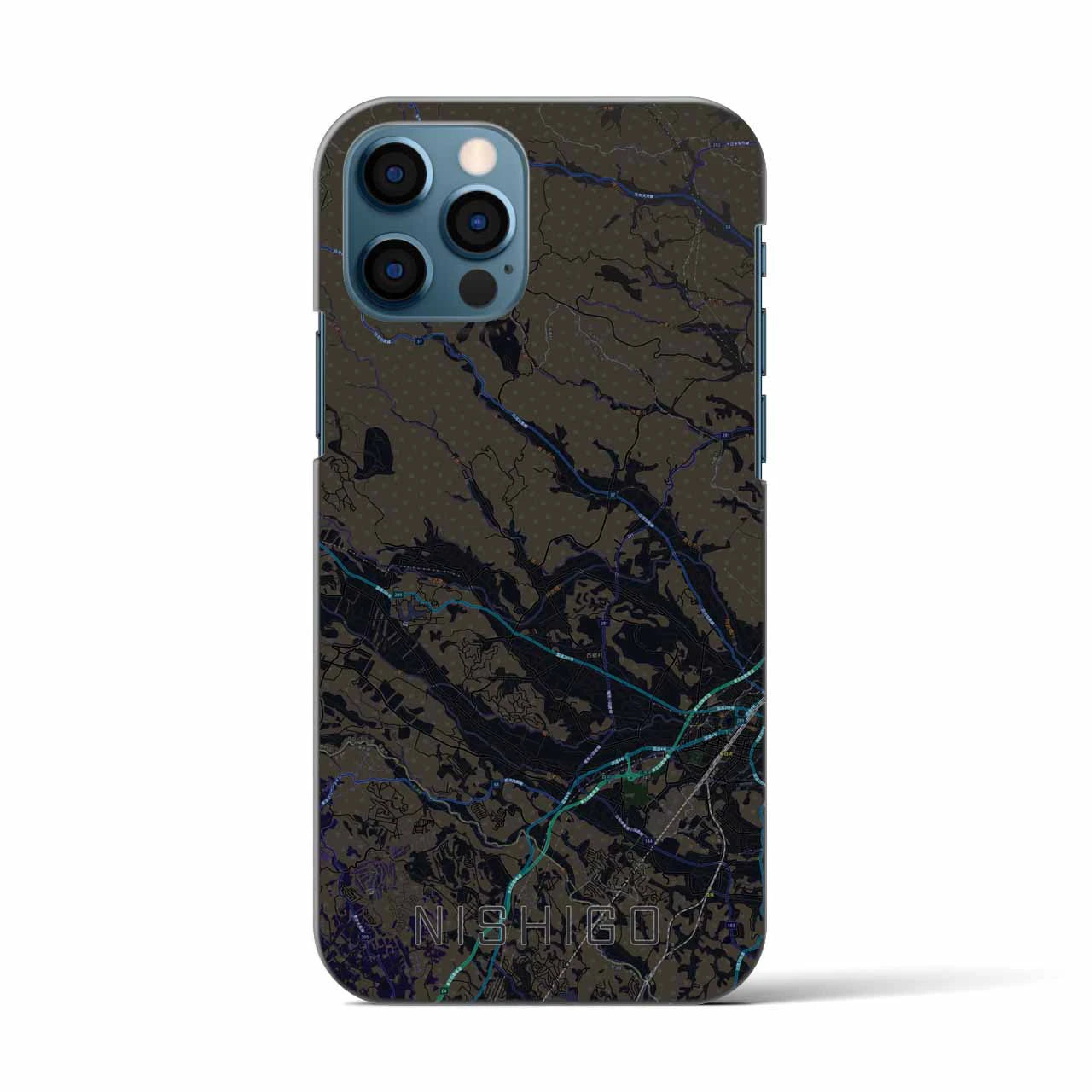 【西郷(福島県)】地図柄iPhoneケース(バックカバータイプ)