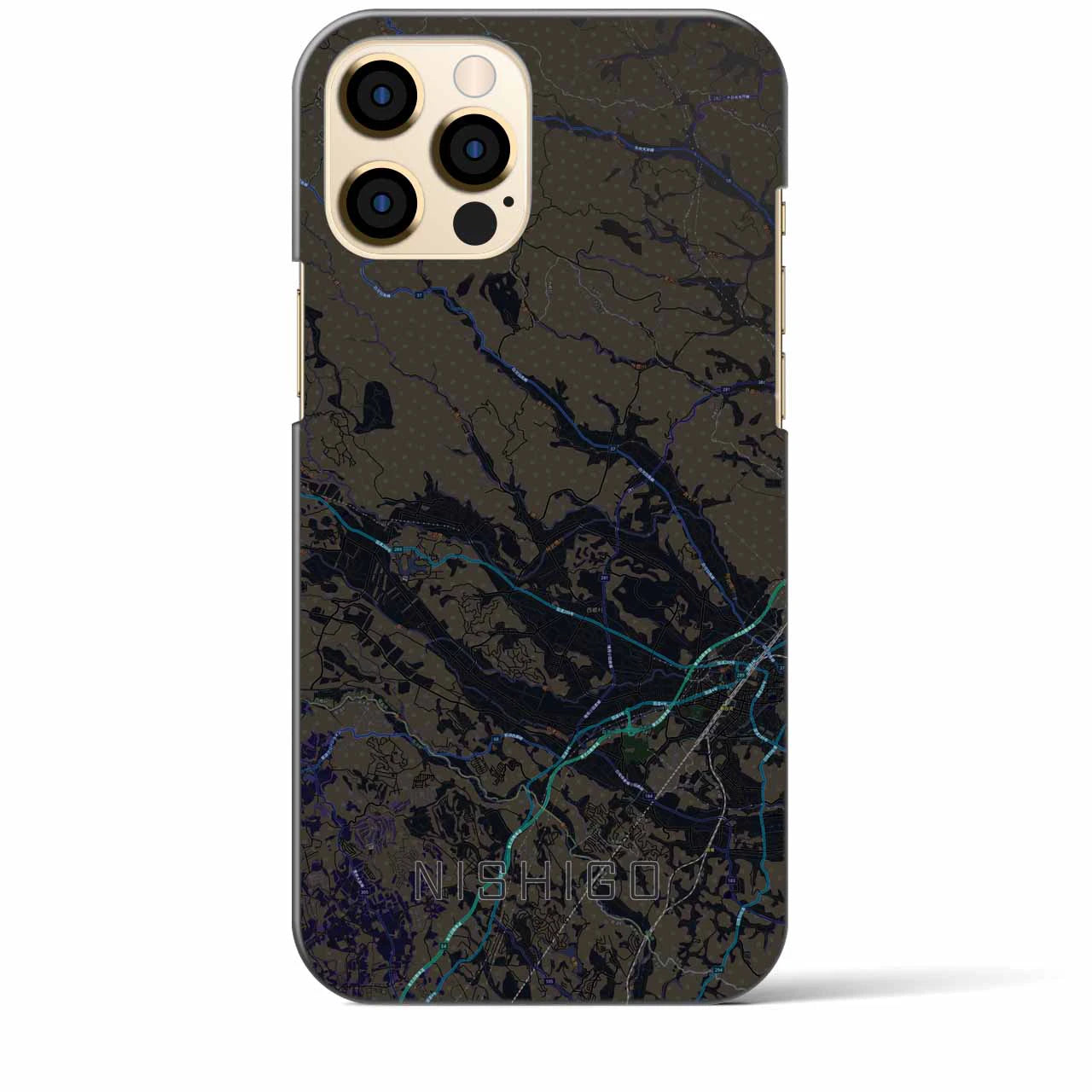 【西郷(福島県)】地図柄iPhoneケース(バックカバータイプ)