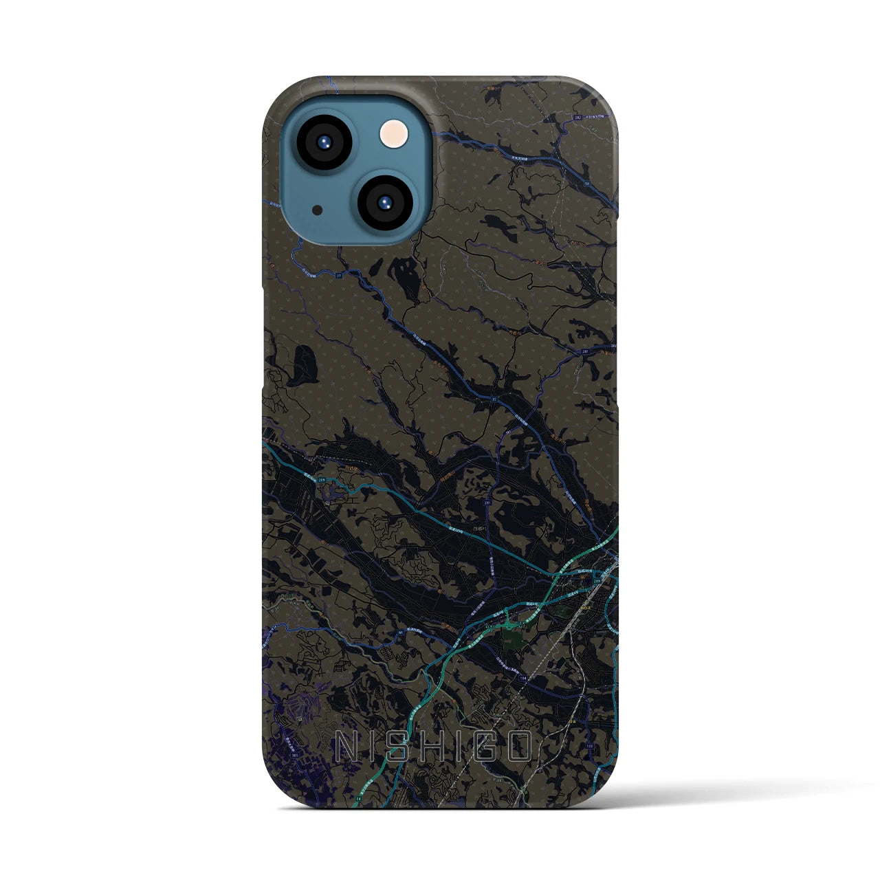 【西郷(福島県)】地図柄iPhoneケース(バックカバータイプ)